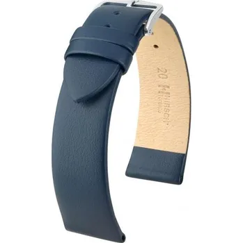 Řemínek na hodinky Řemínek Hirsch Toronto - modrý - 22 mm - L – Standardní délka (doporučujeme) - 20 mm - Stříbrná + 5 let záruka a dárek ZDARMA