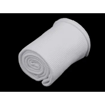 Elastické bavlněné náplety žebrované - tunel 8,5x60 cm - 4 bílá