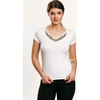 Dámská halenka Dámská halenka Iga 3 milky - krátký rukáv - milky - L