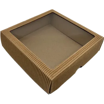 Dárková krabička s průhledným okénkem 12x12x3,5 cm