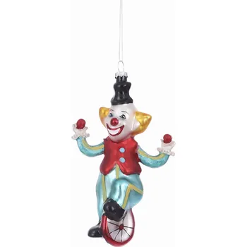 Vánoční dekorace Vánoční Koule modrý klaun 14 cm