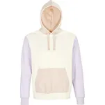 SOL'S Barevná unisex mikina s kapucí Collins - Krémově bílá / krémově růžová / krémově fialová | S