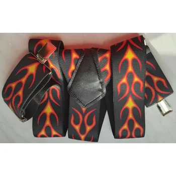 Kšandy Motorkářské šle pro muže Plameny 120 cm tvar Y