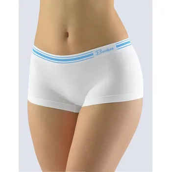 Kalhotky Dámské boxerky bokové, bezešvé Natural Bamboo - bílá dunaj - S/M