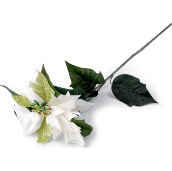 umělá květina Umělá vánoční hvězda velká 70 cm - 1 bílá