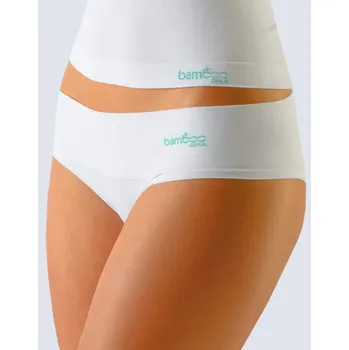 Kalhotky Bambusové francouzské kalhotky - bílá tm. tyrkysová - S/M