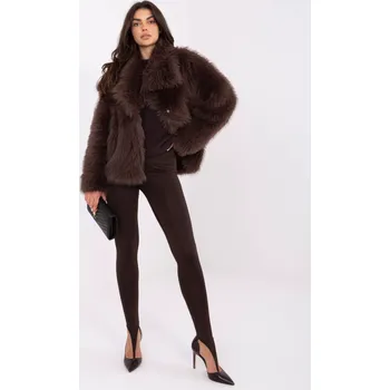 Kožešinový kabát do pasu hnědý EU velikost: Uni