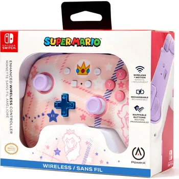 Herní ovladač PowerA SWITCH Bezdrátový ovladač Enhanced Princess Peach Plaid