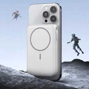 Powerbanka Mini Power Bank 10000 mAh magnetická s hořčíkem a kabely PD20W bílá