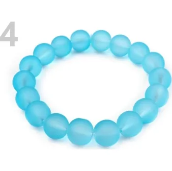 Náramek Pružný náramek ze skleněných korálků - 4 modrá azuro