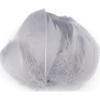 Pštrosí peří délka 6-11 cm - 7 šedá světlá