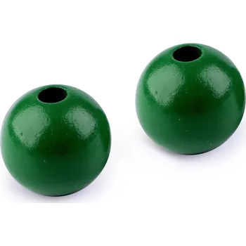 Korálek Velké dřevěné korále Ø40 mm 2 kusy - 6 zelená