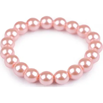 Náramek Perlový náramek - 11 růžová stř.