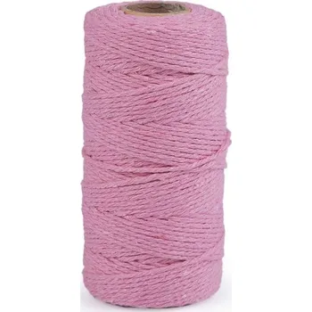 Příze Bavlněná příze macrame / háčkovací - 3 růžová sv.