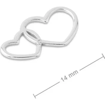 Přívěsek Stříbrný spojovací díl dvojité srdce 14 mm