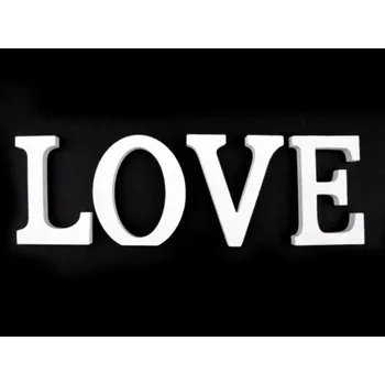Bytová dekorace 3D dekorace LOVE - bílá
