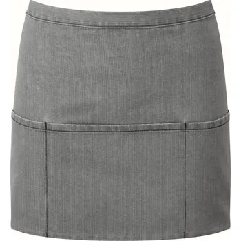 Gastro oděv Premier Workwear Krátká číšnická zástěra s kapsami - Šedý denim