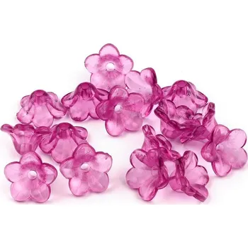 Korálek Plastové korálky zvoneček / sukýnka 12 mm 20 g - 12 růžový oleandr
