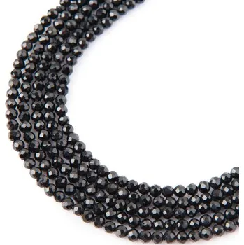 Dětské navlékací korálky Korálky z minerálu Černý turmalín 2 mm broušené