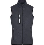 James & Nicholson (Daiber) Dámská vesta z pleteného fleecu JN773 - Tmavě šedý melír / stříbrná | S