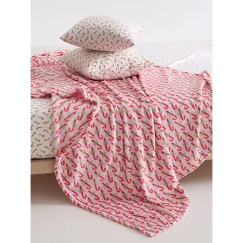 Sinsay - Deka s vánočním potiskem - pastelová růžová - 780FT-03X - 780FT-03X-ONE