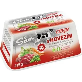 Krmivo pro psa CHEJN SAM s hovězím 8 x 415 g - karton