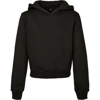 Dívčí mikina Build Your Brand Dívčí crop top mikina s kapucí - Černá | 146-152 cm