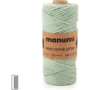 Příze Manumi Macramé příze stáčená 3mm Eukalyptus