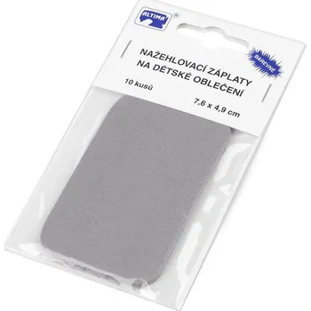 Galanterie Nažehlovací záplaty 7,6x4,9 cm balení 10 kusů - 7 šedá světlá