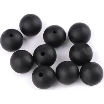 Dětské navlékací korálky Silikonové korálky Ø12 mm 10 ks - 5 (27) černá