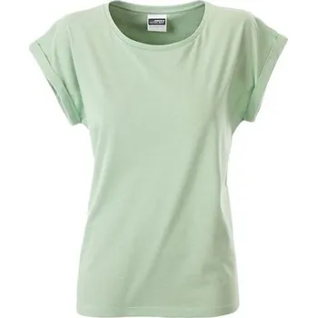 Dámské tričko James & Nicholson (Daiber) Dámské ležérní tričko z biobavlny 8005 - Jemně zelená | M