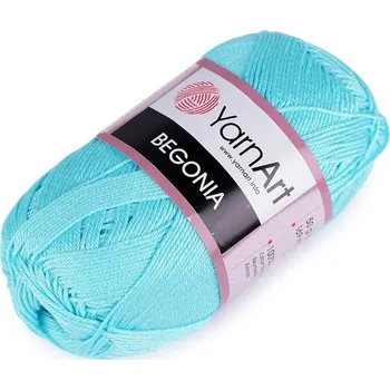 Bavlněná pletací příze Begonia 50 g - 8 (5353) modrá tyrkys