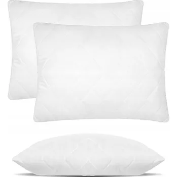 Polštář 2x POLŠTÁŘ 50x70 ANTYALERGICZNA prošívaná bílý měkký zip VYSOKÁ