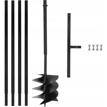 Vrták Vrták s držadlem a prodlužovacími nástavci, ocel, černý, 1 m