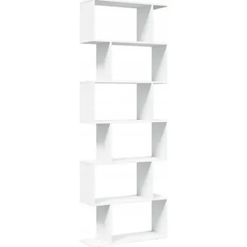 Knihovna Regál s asymetrickými přihrádkami, bílý, 70x24x193 cm