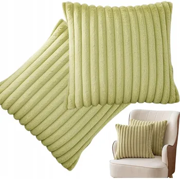 Polštář DEKORATIVNÍ MĚKKÝ POVLEK NA POLŠTÁŘ Z AKSAMITU 45X45CM ZELENÝ 2KS