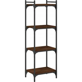 Knihovna Knihovna s nastavitelnými nožičkami, hnědý dub, 40x30x120 cm