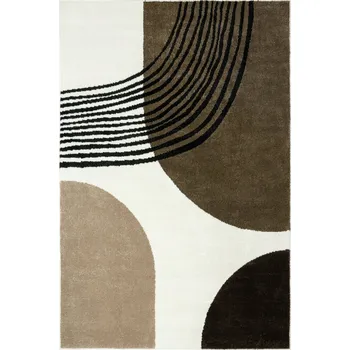 Koberec KOBEREC MĚKKÝ HNĚDÝ KRÉMOVÝ PRO POKOJ PRO MLÁDEŽ CLARA