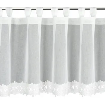 Záclona Vitrážová Záclona hotová KAJA 150x70 bílá záclona do pokoje kuchyně BOHO