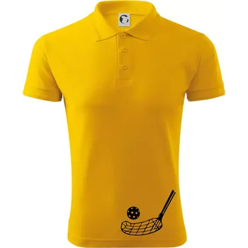 Pánská košile Floorball nápis šikmo - Polokošile pánská Pique Polo 203 - L ( Žlutá )