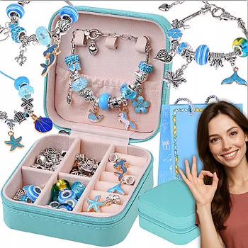 Náramek SADA KORÁLKŮ CHARMS PŘÍVĚSKY ŠPERKOVNICE NÁRAMEK DIY