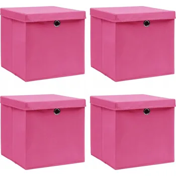 Úložný box Krabice s víkem v odstínech růžové