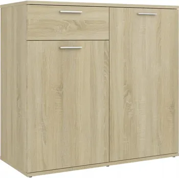 Komoda Komoda minimalistická Dub Sonoma 80x36x75 cm se 2 dvířky a zásuvkou