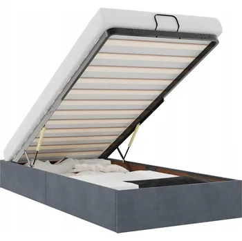 Postel Rám postele s úložným prostorem (otoman) tmavě šedý 203 x 80 x 23,5 cm se zvedacím mechanismem