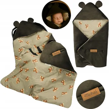 Zavinovačka Deka zavinovačka do autosedačky, nosítka pro miminka, zimní, teplá, zapínací