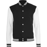 Build Your Brand Pánská baseballová mikina College - Černá / bílá | 2XL
