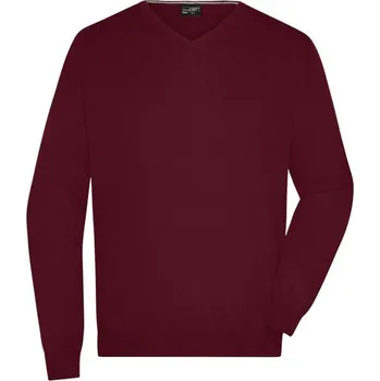 Pánský svetr James & Nicholson (Daiber) Pánský bavlněný svetr JN659 - Bordeaux | 3XL