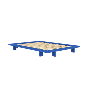 Postel JAPAN BED natural pine (postel z borovice) 140*200 cm vivid blue