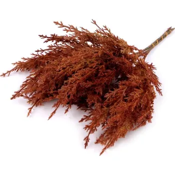 umělá květina Umělá větvička cypřiš - 2 rezavá stř.