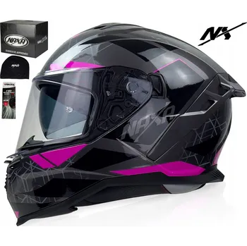 Helma na motorku MOTOCYKLOVÁ PŘILBA RŮŽOVÁ NAXA F32 r.XS|BLENDA|INTERKOM READY+ PINLOCK